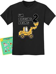Birthday Boy T Shirt 2nd Birthday Bulldozer Construction Party Two Years Old Boy Toddler Kids T Shirt 3t Black Birthday Boy Shirts 2nd Birthday Boy Birthday Parties