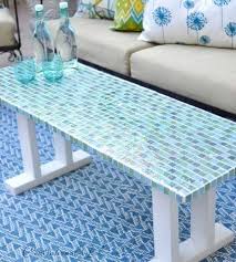 20 Creative Diy Table Top Ideas For More Beautiful Living Room In 2020 Diy Outdoor Furniture Diy Outdoor Table Mosaic Tile Table