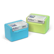 Simply slide business cards into double transparent sleeves to keep cards clean and in one space. 3x5 Card File Box Mardel 1734771