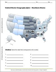 Southern States Printable Map Quiz Free To Print Pdf File Map Quiz United States Map United States Geography