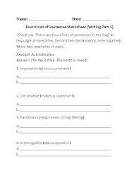 30 examples of imperative sentences; Sentences Worksheets Kinds Of Sentences Worksheets