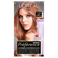 L Oreal Paris Preference Infinia 7 23 Rich Rose Gold Hair Dye 1 Kit Dye Gold H Dye Gold Hair Infinia In 2020 Rose Gold Hair Dye Gold Hair Dye Rose Gold Blonde
