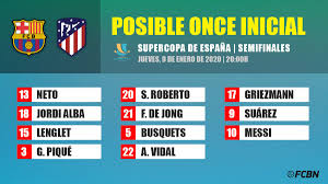 Atletico madrid atletico madrid atl. The Possible Line Ups Of The Fc Barcelona Atletico De Madrid Of Supercopa