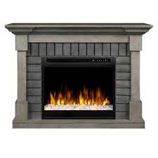 Dimplex Royce 52 In Mantel In Smoke Stak Grey With 28 In Electric Fireplace With Glass Ember Bed Gds28g8 1924sk The Home Depot Electric Fireplace Fireplace Dimplex Electric Fireplace