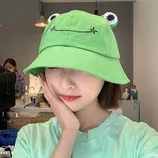 Frog Hat Kawaii Frog Bucket Hat Frog Sun Hat Kawaii Etsy Hat Aesthetic Cute Hats Frog Bucket Hat