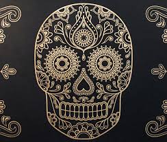 Free uk delivery on orders over £45! Gold Sugar Skull Wallpaper Cool Material