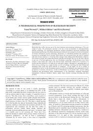 Utilizing blockchain in cybersecurity creates a reliable protocol to protect sensitive information wallets, hospitals and the chinese military: Pdf A Technological Perspective Of Blockchain Security