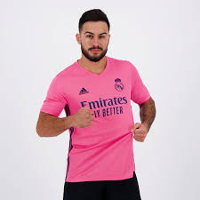 The official color combo is 'spring pink / dark blue'. Adidas Real Madrid 2021 Jersey Futfanatics