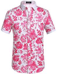 Black And Pink Floral Shirt Mens Men S Clothing Shirts Casual Button Down Shirts Men S Floral Button Down Short Sleeve Hawaiian Tropical Shirt Fu Shirts Tropical Shirts Mens Clothing Sale