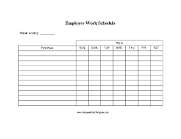 The templates vary from interview schedule templates to employee work schedule templates and many more. Employee Work Schedule Template