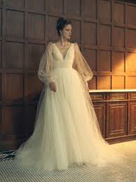 Off Shoulder Bishop Sleeve Wedding Dress Poetic Wedding Dress In 2020 Wedding Dresses Wedding Dress Sleeves Wedding Dress Inspiration