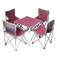 Giantex 3 pcs folding bistro set outdoor patio rocking chairs round table set 2 rocking chairs w/glass coffee table for yard, patio, deck, backyard padded seat (red & black) 4.7 out of 5 stars. Portable Folding Camping Table With Cup Holders Tables And Chairs Suit Set China Chair Table Set Camping Chair Table Made In China Com