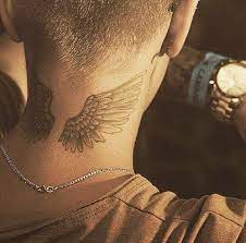 What Is Your Favorite Tattoo Of Justin Mine Are The Wings And The Eye But I Actually Love All His Tattoos Soo Tattoo Hals Hals Tattoo Mann Nacken Tattoo