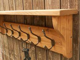 Reclaimed Look Wood Hat And Coat Rack With Shelf Rustic Shabby Eco Acorn Hooks Diy Hat Rack Wall Mounted Coat Rack Hat Rack