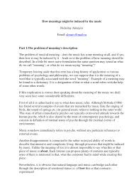 We are going nevertheless we shall return. Pdf How Meanings Might Be Induced By The Music