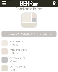 Mar 22, 2015 · found your website while searching for white paint colors for trim. Behr Silky White Coordinated Palate Light Granite Granite Paint Paint Combinations