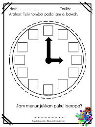 Lukiskan jarum jam dan minit pada muka jam di bawah. Latihan Matematik Mengenal Masa Dan Waktu Prasekolah 6 Tahun Kitpramenulis