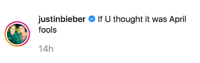 Justin Bieber Posted A Fake Pregnancy Announcement For April Fools Day