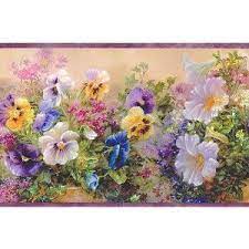 Google Image Result For Http Ecx Images Amazon Com Images I 614ifhkp3hl Sl50 Pansies Wallpaper Border Purple Pansy