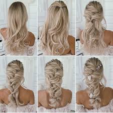 You can create these big waves by curling your hair with a large create a elegant fishtail braid for your bridal hairstyle. 30 Prom Wedding Hairstyle Tutorial For Long Hair Roses Rings