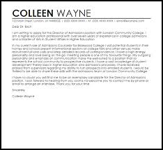 Director Of Admissions Cover Letter Sample Cover Letter Templates Examples