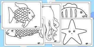 The other fish liked his colourful scales and called him rainbow fish. Free Colouring Sheets The Rainbow Fish Rainbow Fish Fish Coloring Rainbow Fish Coloring Page