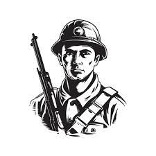 soldat personnage, ancien logo ligne art concept noir et blanc couleur,  main tiré illustration 24662103 Art vectoriel chez Vecteezy