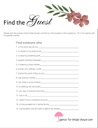Two families become formally joined, and the couple h. Free Printable Find The Guest Icebreaker Game