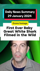 Drone footage off the coast of Southern California in July 2023 may have  captured the first baby great white shark in the wild. #babygreatwhiteshark  #greatwhiteshark #news