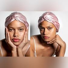 slip Silk Turban in Pink