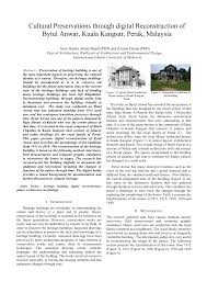 Maybe you would like to learn more about one of these? Pdf Cultural Preservations Through Digital Reconstruction Of Bytul Anwar Kuala Kangsar Perak Malaysia