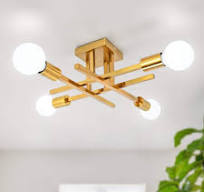 ZJVAIVE 18.11 in. 4-Light Modern Golden Semi- Flush Mount for Corridor  Bedroom with No Bulbs Included ZJ-X0091-4-G - The Home Depot