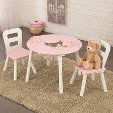Kidkraft Kids 3 Piece Round Table And Chair Set Color White Pink Round Table And Chairs Kids Table And Chairs Kids Chairs