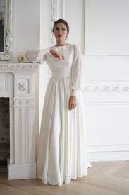 Simple Wedding Dress Minimalist Wedding Dress Long Sleeve Etsy Wedding Dress Long Sleeve Wedding Dresses Boho Wedding Dress Lace