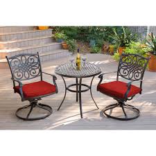 Traddn3pcsw Red Hanover Traditions 3 Piece Bistro Set In Red 3 Piece Bistro Set Bistro Set 7 Piece Dining Set