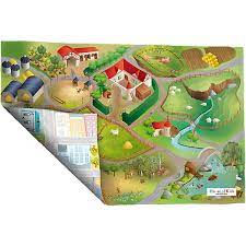 Mit einer fläche von 150 x 100 cm bietet die bauernhof matte viel platz zum spielen und entdecken. Wende Spielteppich Bauernhof Strassenverkehr 100x150 Cm Achoka Mytoys