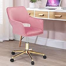 amazon com homhum modern velvet home office computer desk chair with wheels task chair comfortable swiv pink desk chair chic office chair velvet office chair