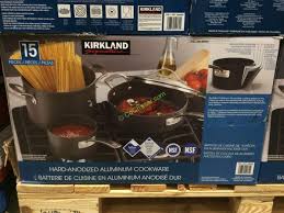 It includes 10 & 12 in. Costco 695900 Kirkland Signature 15 Pc Hard Anodized Cookware Set Box1 Costcochaser
