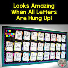 Our first grade alphabet worksheets encourage your child to continue their learning journey with reading and writing. 7th And 8th Grade Math Alphabet Vocabulary Word Wall Great For Math Bulletin Boards