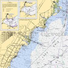 Michigan Stony Point Lake Erie Nautical Chart Decor