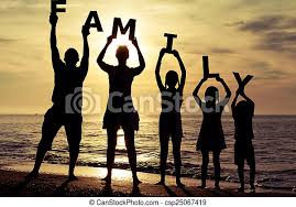 Bonecos adesivos família feliz viram moda no trânsito. Ficar Praia Familia Feliz Ficar Family Letras Familia Formando Mantenha Time Conceito Por Do Sol Eles Canstock