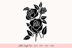 Download Rose Flowers Silhouette Graphic By Little Craft Fun Creative Fabrica PSD Mockup Templates