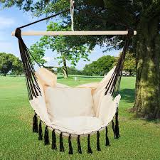 Maybe you would like to learn more about one of these? Portable Hammock Chair Travel Camping Hanging Hammock Swing Tassel Chair Seat Swing For Garden Indoor Outdoor Camping Furniture Aliexpress