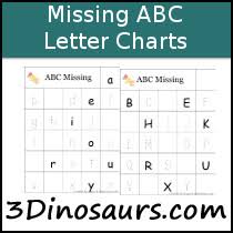 3 Dinosaurs Missing Abc Letter Charts