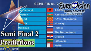 Artists from 16 countries will participate and 10 of them will qualify for the final. Eurovision 2019 Semi Final 2 Qualifier Predictions Youtube
