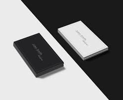 Professional elegant modern black plain metal business card. Black And White Business Cards Mockup On Behance