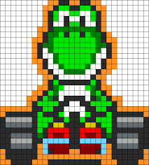 Yoshi Kart Kandi Pattern Perler Beads Perler Bead Mario Perler Bead Patterns