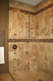 Brown Tiled Shower Replace Mosaic With Pebble Tile Bathroom Shower Tile Bathroom Shower Design Shower Tile Patterns