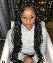 Black And Grey Bohemian Box Braids Bohemian Box Braids In 2020 Hair Color Glaze Garnier Hair Color Brown Hair Dye