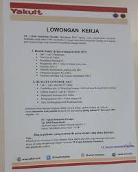 Subjek email yang pas, akan sangat membantu hrd dalam menentukan apakah anda apply job yang contoh seperti ini : Info Lowongan Keja Yakult Pt Yakult Indonesia Persada 7 Februari 2020 Loker Indo